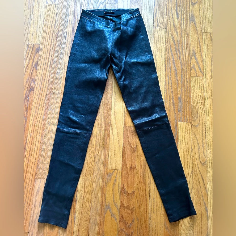 J Brand Mid Rise Skinny Leather Pants Black size XS